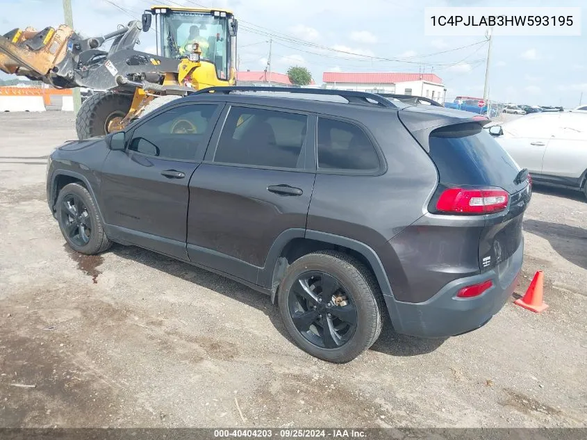 2017 Jeep Cherokee Altitude Fwd VIN: 1C4PJLAB3HW593195 Lot: 40404203