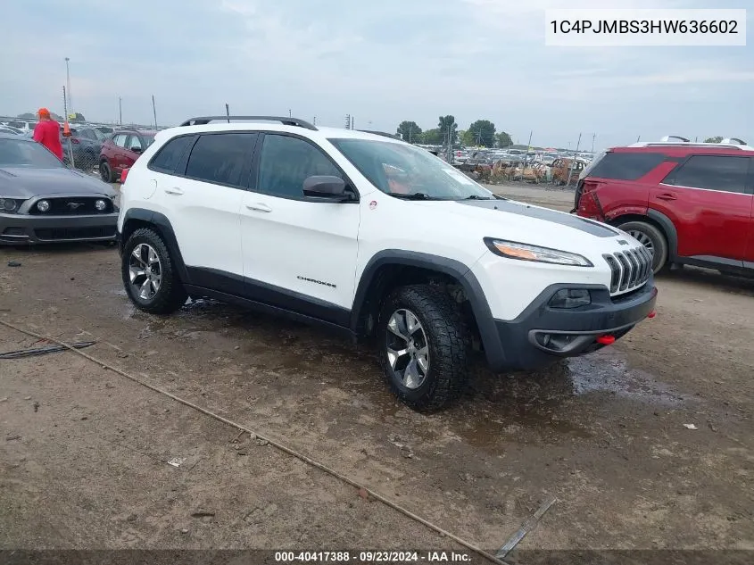 1C4PJMBS3HW636602 2017 Jeep Cherokee Trailhawk 4X4