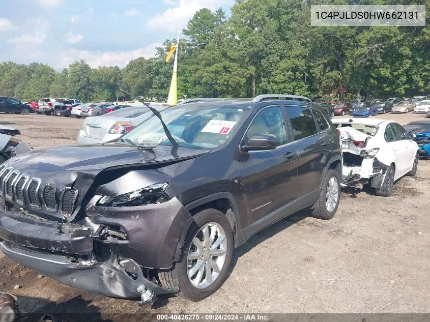 2017 Jeep Cherokee Limited Fwd VIN: 1C4PJLDS0HW662131 Lot: 40426275