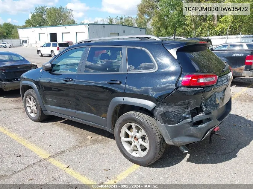 2017 Jeep Cherokee Trailhawk 4X4 VIN: 1C4PJMBB0HW635472 Lot: 40440241