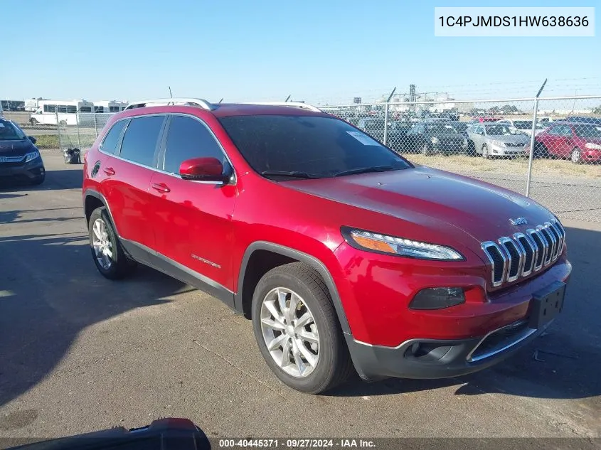 1C4PJMDS1HW638636 2017 Jeep Cherokee Limited 4X4