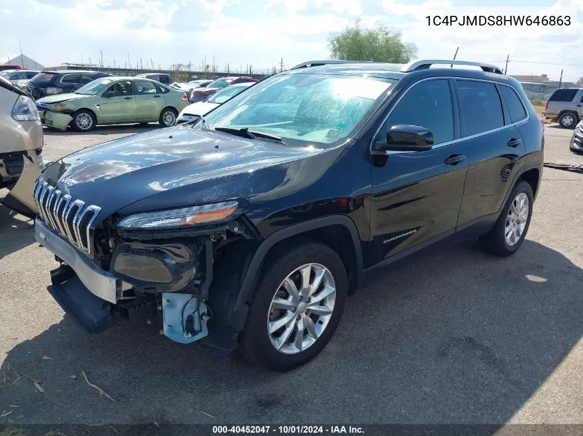 2017 Jeep Cherokee Limited 4X4 VIN: 1C4PJMDS8HW646863 Lot: 40452047