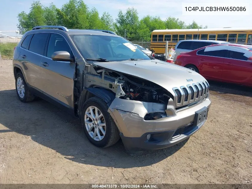 2017 Jeep Cherokee Latitude Fwd VIN: 1C4PJLCB3HW650086 Lot: 40473379