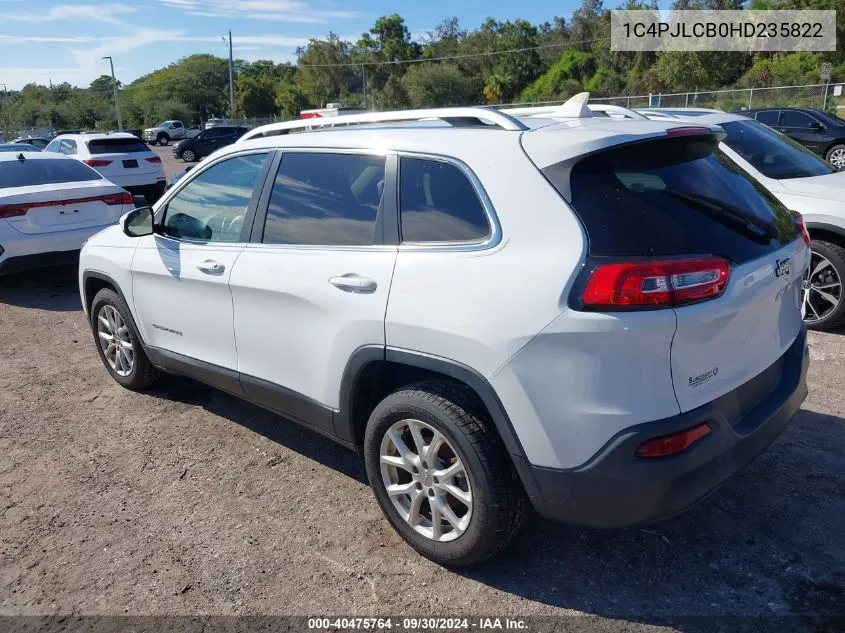 2017 Jeep Cherokee Latitude Fwd VIN: 1C4PJLCB0HD235822 Lot: 40475764