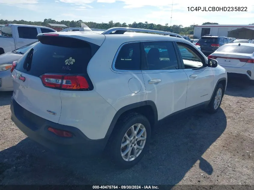 2017 Jeep Cherokee Latitude Fwd VIN: 1C4PJLCB0HD235822 Lot: 40475764