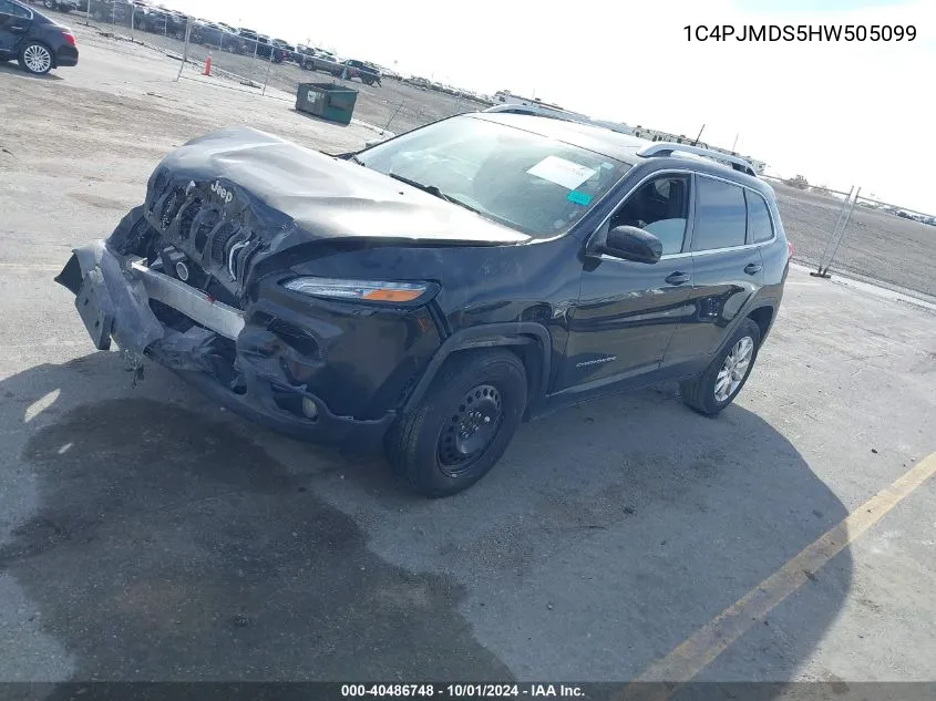 2017 Jeep Cherokee Limited 4X4 VIN: 1C4PJMDS5HW505099 Lot: 40486748