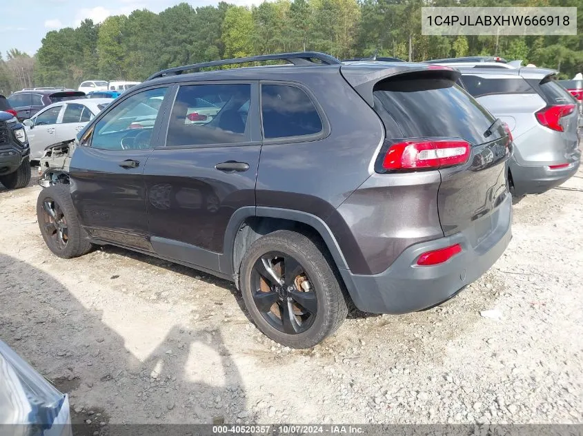 2017 Jeep Cherokee Altitude Fwd VIN: 1C4PJLABXHW666918 Lot: 40520357