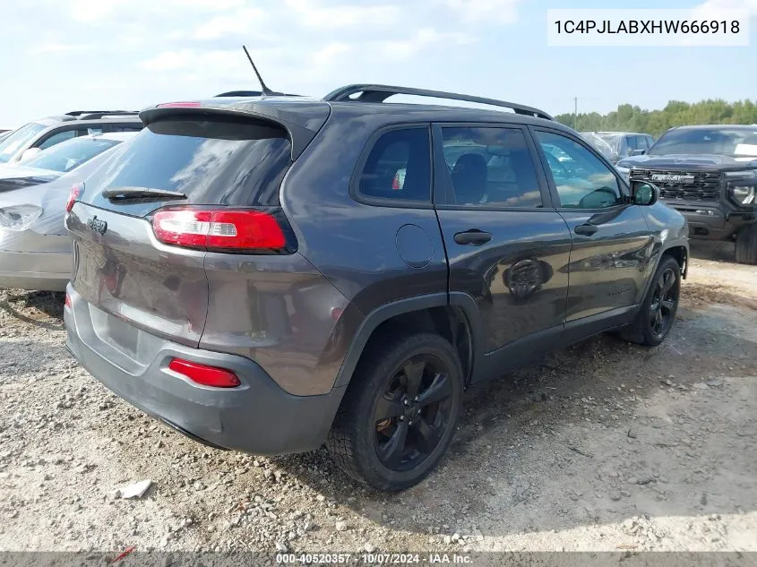 2017 Jeep Cherokee Altitude Fwd VIN: 1C4PJLABXHW666918 Lot: 40520357