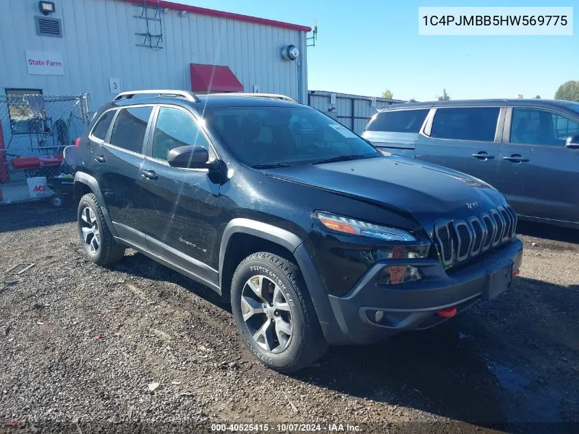 2017 Jeep Cherokee Trailhawk 4X4 VIN: 1C4PJMBB5HW569775 Lot: 40525415