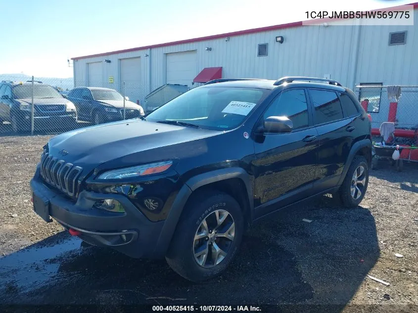 2017 Jeep Cherokee Trailhawk 4X4 VIN: 1C4PJMBB5HW569775 Lot: 40525415