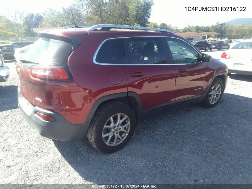 2017 Jeep Cherokee Latitude 4X4 VIN: 1C4PJMCS1HD216122 Lot: 40530172