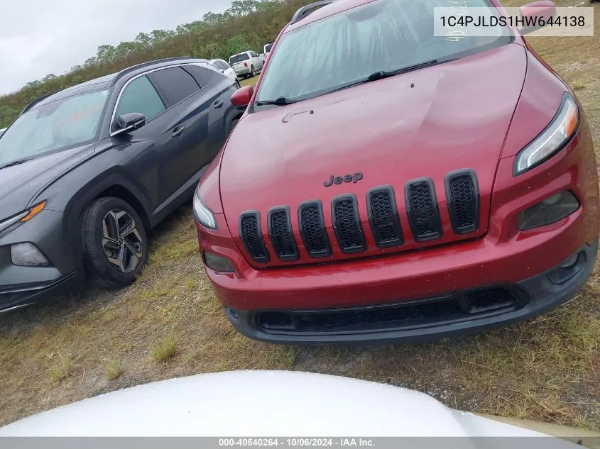 2017 Jeep Cherokee High Altitude Fwd VIN: 1C4PJLDS1HW644138 Lot: 40540264