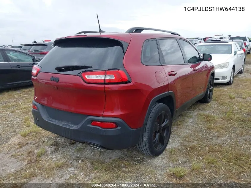 2017 Jeep Cherokee High Altitude Fwd VIN: 1C4PJLDS1HW644138 Lot: 40540264