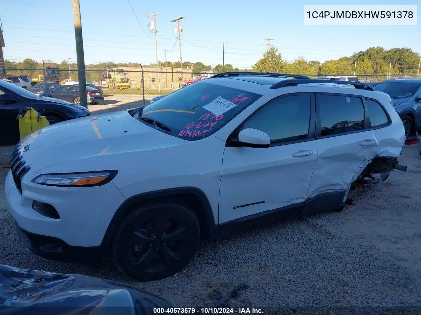 2017 Jeep Cherokee High Altitude 4X4 VIN: 1C4PJMDBXHW591378 Lot: 40573579