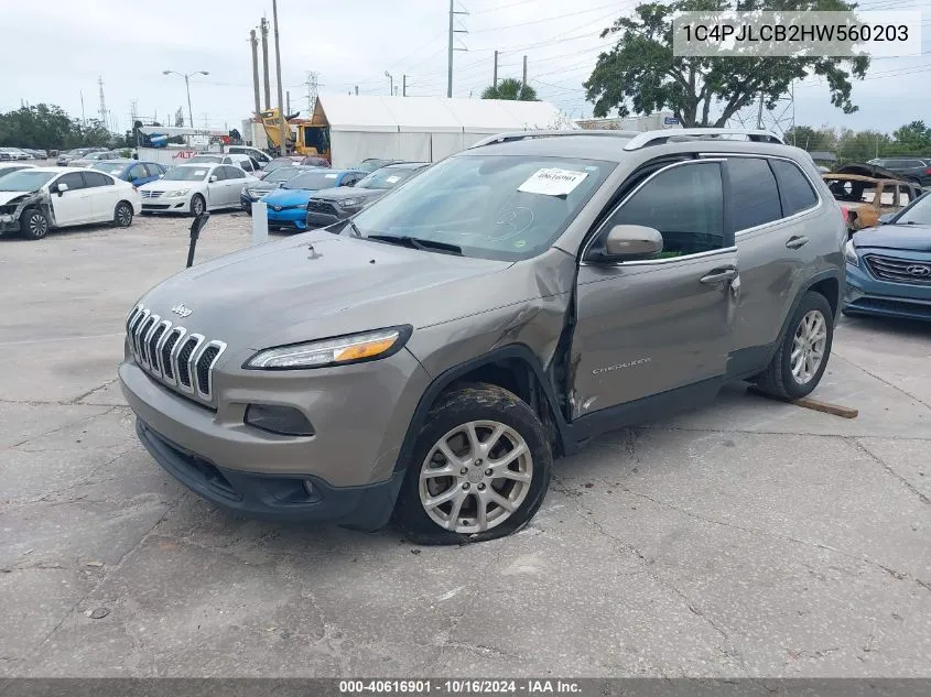 2017 Jeep Cherokee Latitude Fwd VIN: 1C4PJLCB2HW560203 Lot: 40616901