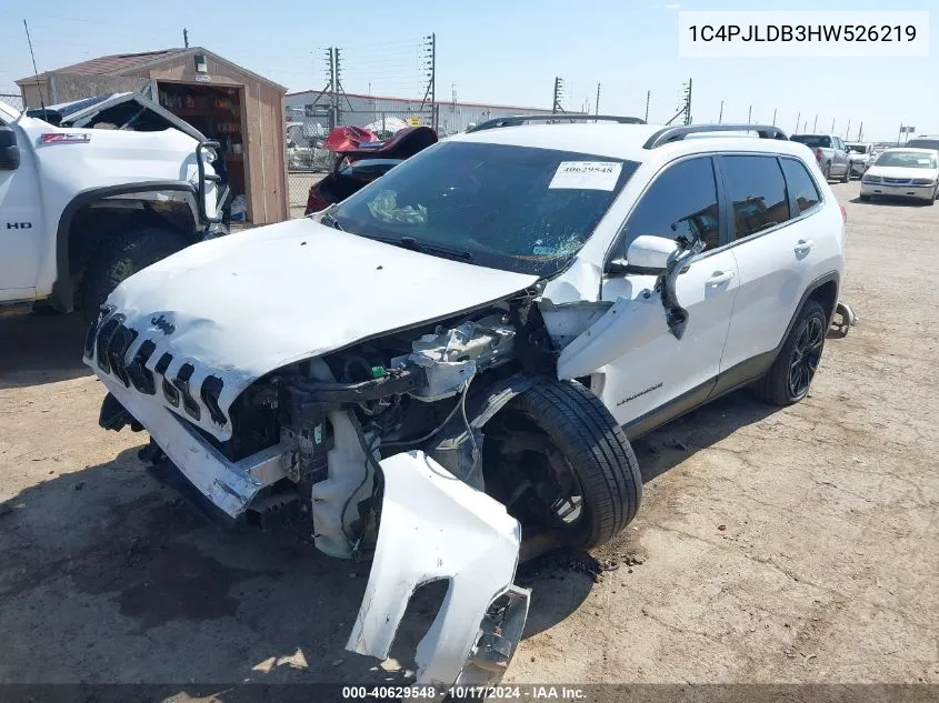 2017 Jeep Cherokee Limited VIN: 1C4PJLDB3HW526219 Lot: 40629548