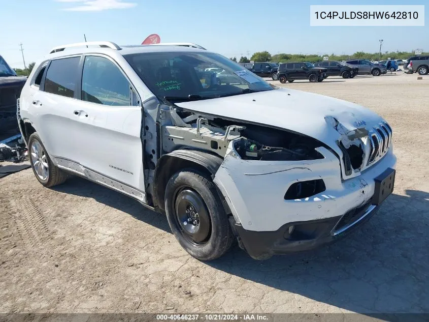 2017 Jeep Cherokee Limited Fwd VIN: 1C4PJLDS8HW642810 Lot: 40646237