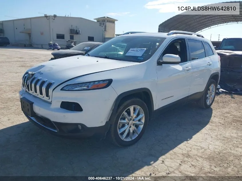 2017 Jeep Cherokee Limited Fwd VIN: 1C4PJLDS8HW642810 Lot: 40646237