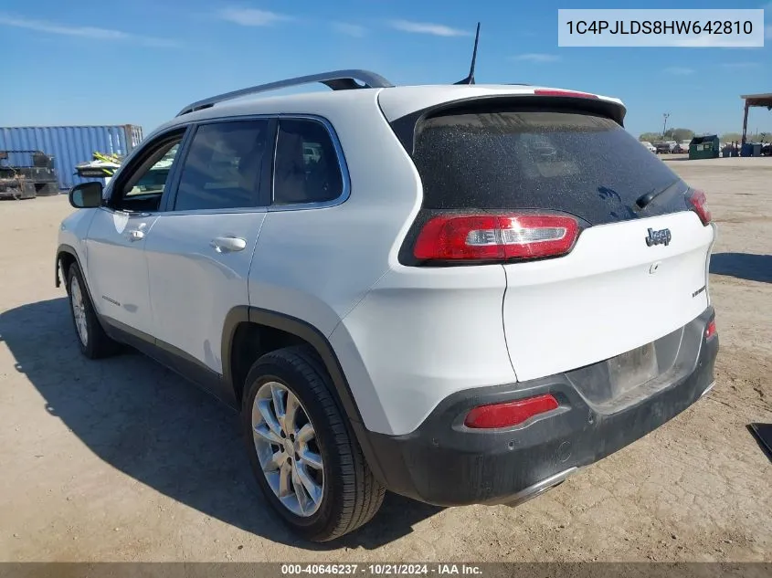 1C4PJLDS8HW642810 2017 Jeep Cherokee Limited Fwd