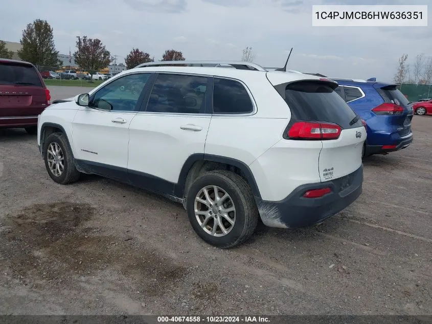 2017 Jeep Cherokee Latitude 4X4 VIN: 1C4PJMCB6HW636351 Lot: 40674558