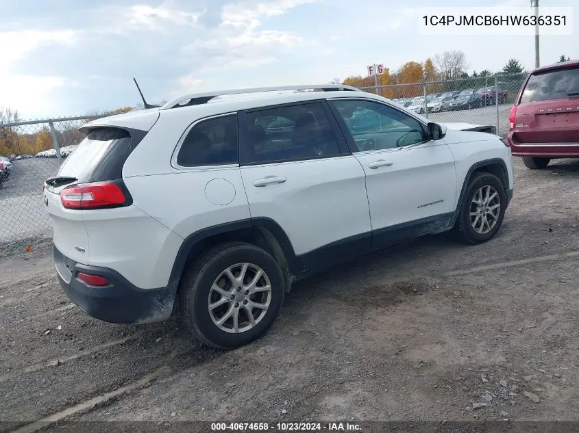 2017 Jeep Cherokee Latitude 4X4 VIN: 1C4PJMCB6HW636351 Lot: 40674558