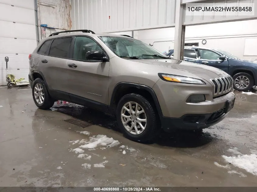 2017 Jeep Cherokee Sport 4X4 VIN: 1C4PJMAS2HW558458 Lot: 40695988