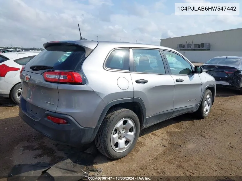 1C4PJLAB6HW547442 2017 Jeep Cherokee Sport Fwd