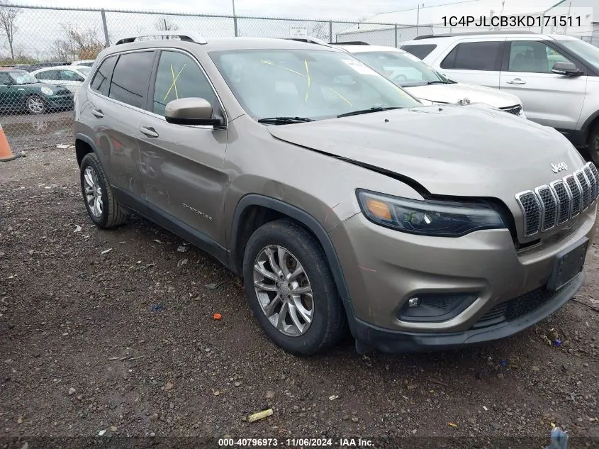 2017 Jeep Cherokee Altitude Fwd VIN: 1C4PJLCB3KD171511 Lot: 40796973