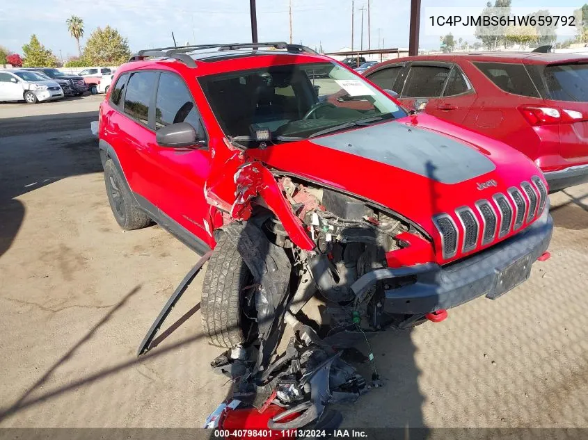 1C4PJMBS6HW659792 2017 Jeep Cherokee Trailhawk L Plus 4X4