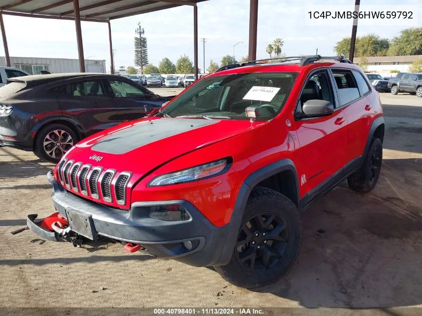 1C4PJMBS6HW659792 2017 Jeep Cherokee Trailhawk L Plus 4X4