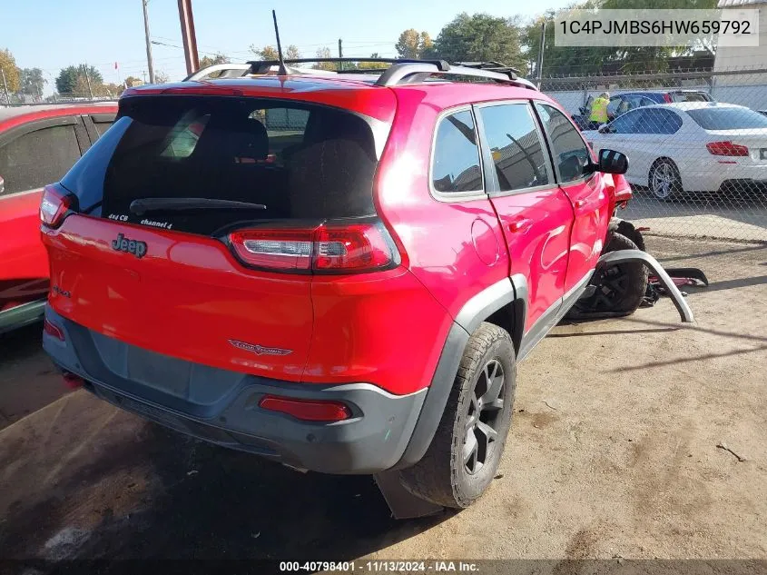 1C4PJMBS6HW659792 2017 Jeep Cherokee Trailhawk L Plus 4X4