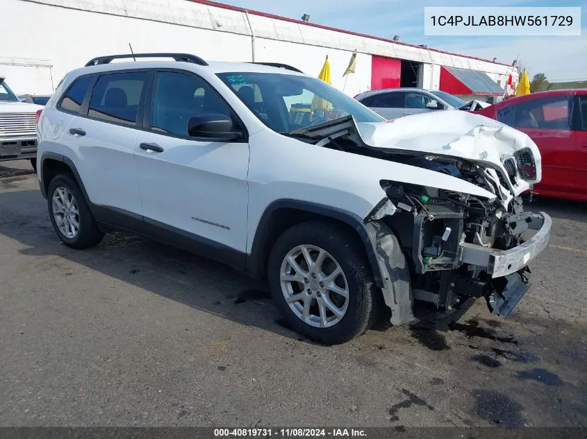 1C4PJLAB8HW561729 2017 Jeep Cherokee Sport Fwd