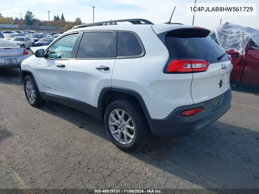 1C4PJLAB8HW561729 2017 Jeep Cherokee Sport Fwd