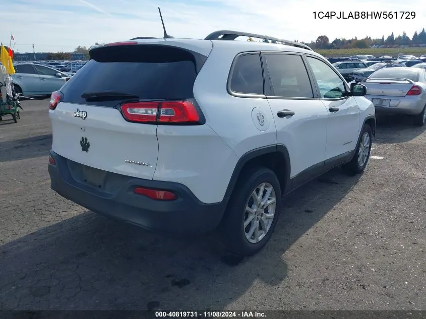 1C4PJLAB8HW561729 2017 Jeep Cherokee Sport Fwd