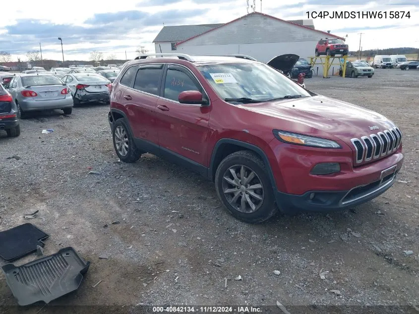 1C4PJMDS1HW615874 2017 Jeep Cherokee Limited 4X4