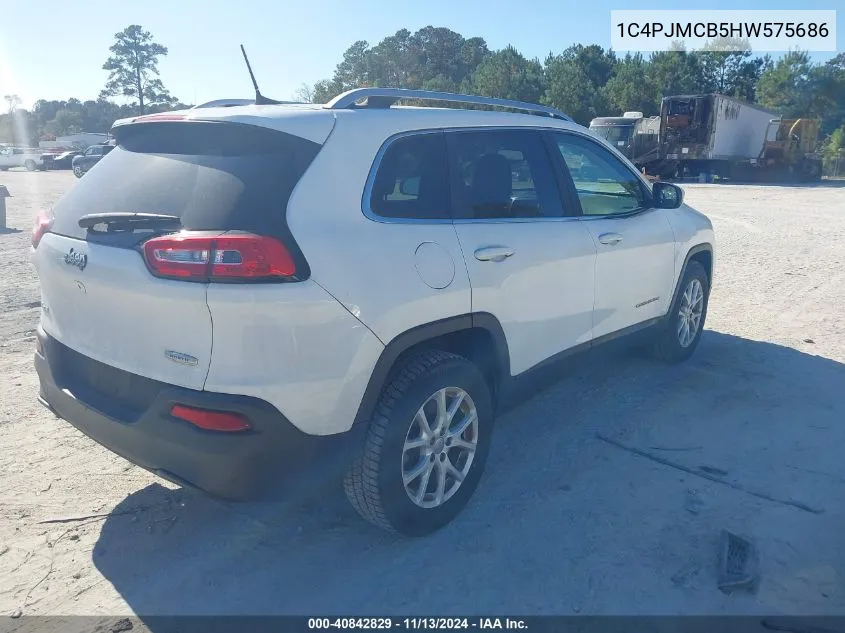 2017 Jeep Cherokee Latitude 4X4 VIN: 1C4PJMCB5HW575686 Lot: 40842829