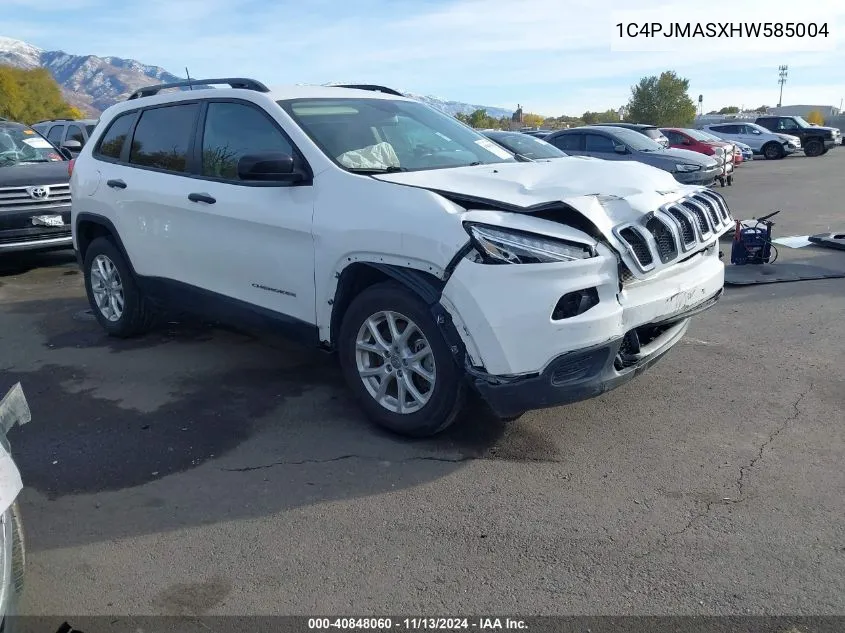 2017 Jeep Cherokee Sport 4X4 VIN: 1C4PJMASXHW585004 Lot: 40848060