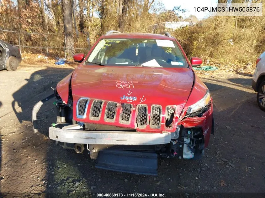 2017 Jeep Cherokee Latitude 4X4 VIN: 1C4PJMCS1HW505876 Lot: 40869173