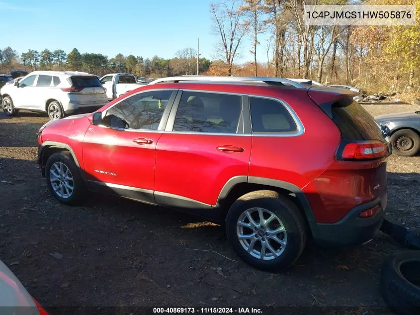 2017 Jeep Cherokee Latitude 4X4 VIN: 1C4PJMCS1HW505876 Lot: 40869173