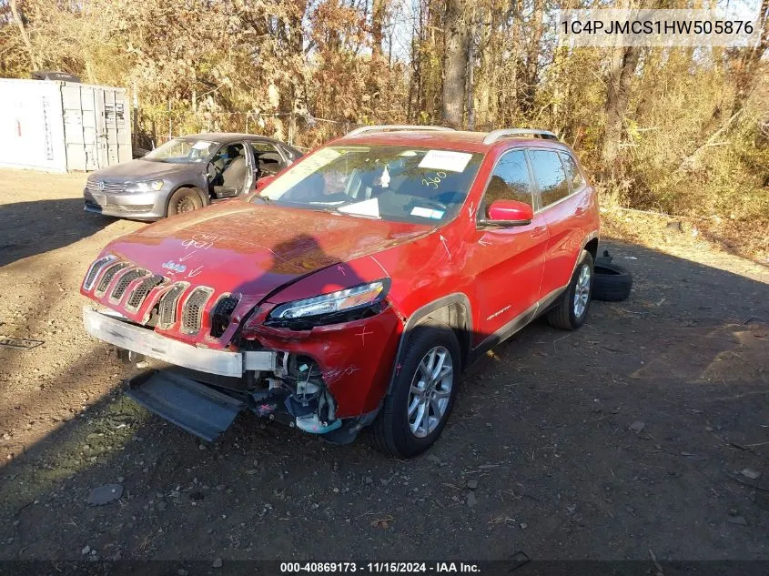 2017 Jeep Cherokee Latitude 4X4 VIN: 1C4PJMCS1HW505876 Lot: 40869173