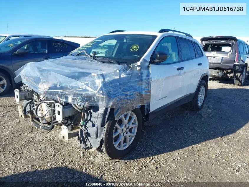 2018 Jeep Cherokee Sport VIN: 1C4PJMAB1JD616738 Lot: 12086040