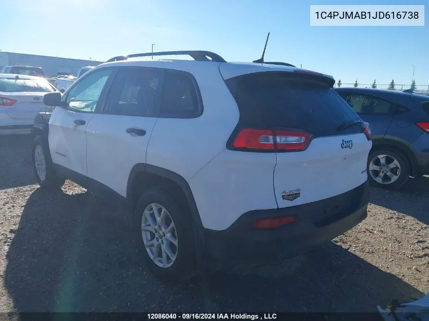 2018 Jeep Cherokee Sport VIN: 1C4PJMAB1JD616738 Lot: 12086040