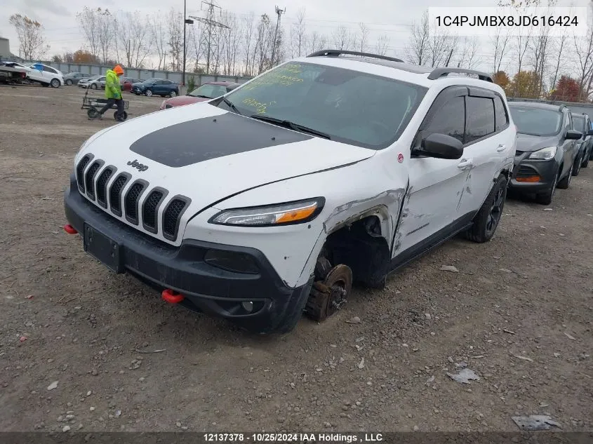 2018 Jeep Cherokee Trailhawk VIN: 1C4PJMBX8JD616424 Lot: 12137378