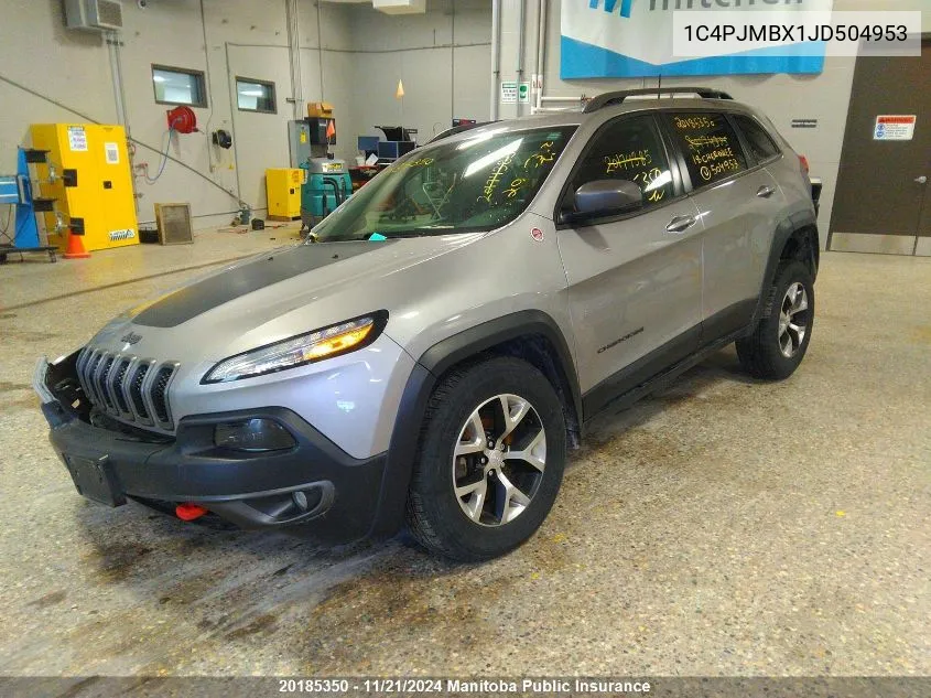 2018 Jeep Cherokee Trailhawk VIN: 1C4PJMBX1JD504953 Lot: 20185350