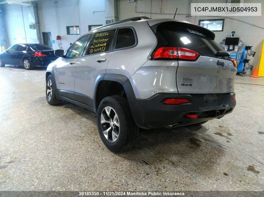 2018 Jeep Cherokee Trailhawk VIN: 1C4PJMBX1JD504953 Lot: 20185350