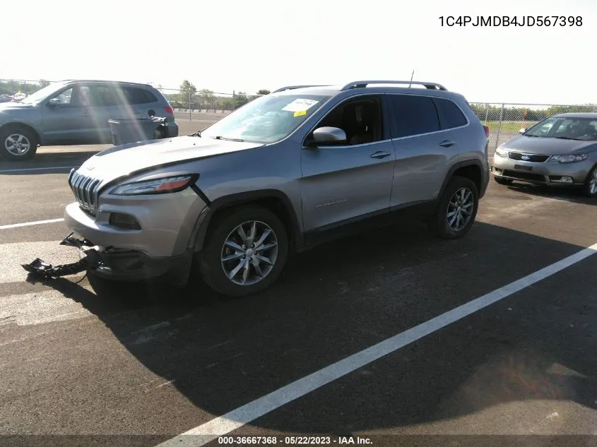 2018 Jeep Cherokee Limited VIN: 1C4PJMDB4JD567398 Lot: 36667368