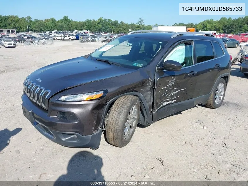 2018 Jeep Cherokee Limited 4X4 VIN: 1C4PJMDX0JD585733 Lot: 39716553