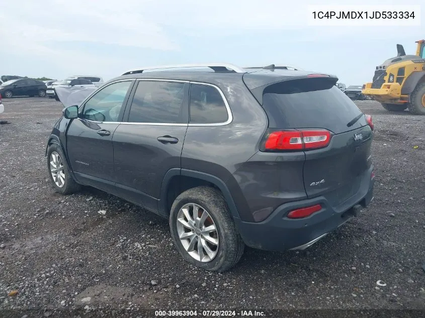 2018 Jeep Cherokee Limited VIN: 1C4PJMDX1JD533334 Lot: 39963904