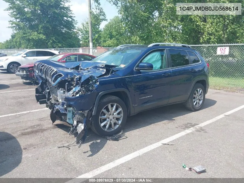 2018 Jeep Cherokee Limited 4X4 VIN: 1C4PJMDB0JD568614 Lot: 39976829