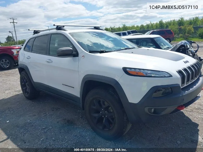 2018 Jeep Cherokee Trailhawk 4X4 VIN: 1C4PJMBX5JD517110 Lot: 40155675